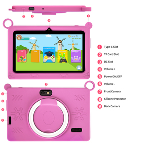 7&quot; <strong>Android</strong> 7.0 <strong>Tablet</strong>, Quad-Core 1.3GHz, 1GB+8GB, Dual <strong>Camera</strong>, <strong>WiFi</strong> , 128GB Expandable, 2200mAh (Pink/White) - Product Image 6