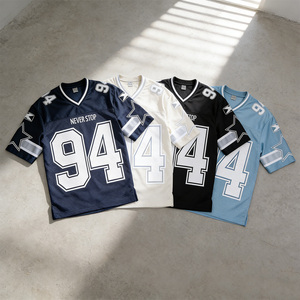 Camiseta de Hockey y Rugby Unisex de Manga Raglán, Personalizable, Hombros Caídos, Doble Capa, Color <span class=keywords><strong>Azul</strong></span> <span class=keywords><strong>Marino</strong></span>, Hecha en Pakistán - Product Image 1