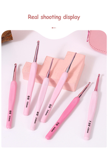 Juego de <span class=keywords><strong>8</strong></span> Agujas de Ganchillo Ergonómicas con Degradado Rosa, Agujas de Tejer a Mano con Color Gradual para Principiantes - Product Image 4
