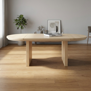Mesa de Centro de Madera Minimalista, Moderna y Extensible, Mueble de Salón con Diseño Ovalado - Product Image 3