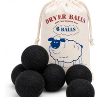 Boules de séchage en laine, lot de 6, 100% laine de Nouvelle-Zélande, boules de séchage réutilisables pour la lessive, adoucissant naturel pour tissus