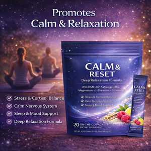 Polvo Calm & Reset para Relajación Profunda con Ashwagandha, Magnesio, L-Teanina, Vitamina D3, para el Equilibrio del Estrés y el Cortisol, Apoyo para el Sueño y el Estado <span class=keywords><strong>de</strong></span> Ánimo - Product Image 2