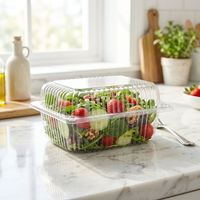 Contenants alimentaires jetables écologiques Fude Brand pour restaurants à emporter, 3 compartiments, avec couvercles, en PP de qualité alimentaire, design pliable, personnalisables, 1 mm