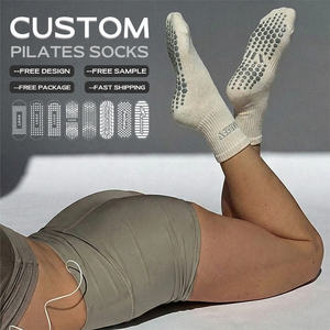 Bilu - Calcetines de Yoga Antideslizantes con Logotipo Personalizado al por Mayor para Mujer, Calcetines Transpirables de Algodón con Agarre Antideslizante para Fitness y Gimnasio - Product Image 1