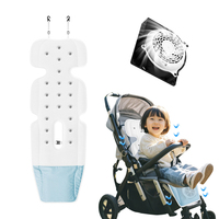 Coussin de siège de poussette perforé en maille polyester avec ventilateur USB et filtre HEPA11 pour bébé
