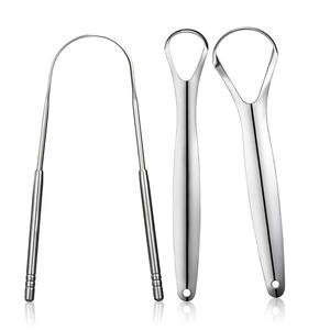 Wholesale Adult Tongue Scraper Remover Halitosis Coating Oral Care Scraping Brush Stainless Steel Cleaner <b>Tools</b> - Product Image 2