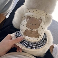 Robe d'été mignonne à pois pour animaux de compagnie, style coréen, pour Bichon Frisé et chiens Teddy - Robe/ghilet respirant en pur coton fin