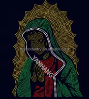 DMC Patch thermocollant en strass brillant Vierge Marie et Saint Jude, motif religieux chrétien en diamant