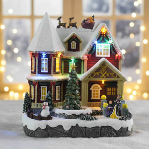 2025 New LED <strong>Christmas</strong> <strong>Village</strong> Scene Polyresin <strong>Christmas</strong> <strong>Village</strong> House with Music and Tree Movement - Product Image 2