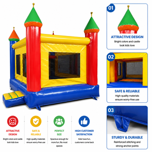 YIBEI - <span class=keywords><strong>Mini</strong></span> Trampolín Inflable de PVC de Grado Comercial, Pequeño <span class=keywords><strong>Castillo</strong></span> Inflable para Saltar - Product Image 4