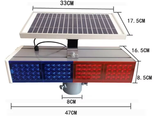 <span class=keywords><strong>Prix</strong></span> d'usine, lumière stroboscopique solaire étanche, rouge et bleue, clignotante, signal d'avertissement de sécurité - Product Image 2