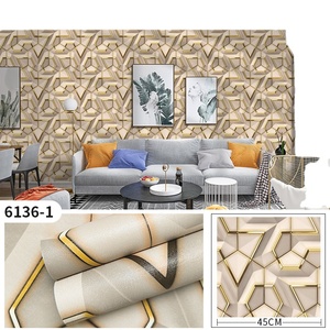 Carta da Parati 3D Autoadesiva Geometrica Floreale in PVC 45cm*10m, <span class=keywords><strong>Adesivi</strong></span> Murali Impermeabili <span class=keywords><strong>per</strong></span> Decorazione Soggiorno e Camera da Letto - Product Image 6