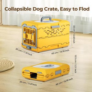 Portable Plastic <strong>Dog</strong> Carrier Cat Cage Foldable <strong>Small</strong> Backpack Button Closure Breathable Pet Case Airline Collapsible <strong>Dog</strong> <strong>Crate</strong> - Product Image 4