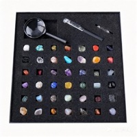 Kit de spécimens de pierres brutes en cristal faits à la main - 43 types, ensemble éducatif scientifique populaire, cadeau pour mariage, anniversaire, remise de diplôme