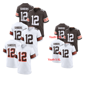 Maglie Cleveland all'ingrosso 12 Shedeur Sanders giovani cucite maglia da Football americano gioco maglia maglia limitata - Product Image 1