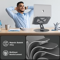 Nouveau support pour ordinateur portable en aluminium, hauteur réglable, rotation à 360°, réglage de l'angle, pliable, durable, antidérapant, support solide pour ordinateurs portables