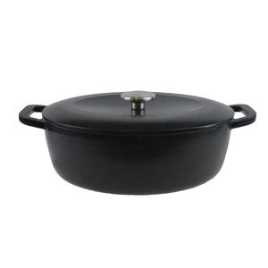 Nouvelle Arrivée Casserole Ovale en Fonte Émaillée, Marmite Hollandaise Antiadhésive, Matériau Métallique Durable, 5,4 L - Product Image 1