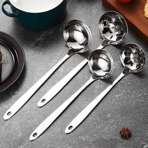 Juego de utensilios de cocina de acero inoxidable duradero y versátil: cucharón, espumadera y utensilios para ollas calientes - Product Image 3