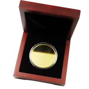FS安いカスタム高品質最小メッキトークンコイン木製ボックス銅コインブランク