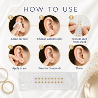 Breloques délicates en or en forme de fleurs, sans perçage, fonctionnent comme un patch d'acupression pour l'oreille et un bijou d'oreille tendance