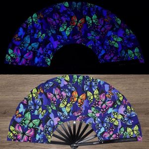 Grand éventail pliant Mushroom Rave pour femmes, artisanat holographique de style chinois traditionnel pour la décoration de la maison - Product Image 4