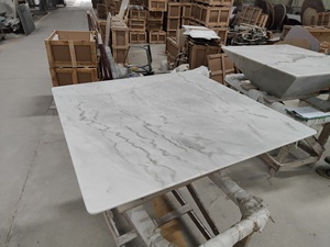 Tianshan — <span class=keywords><strong>Table</strong></span> <span class=keywords><strong>basse</strong></span> carrée moderne en marbre blanc, simple et à la mode, vente directe d'usine - Product Image 5