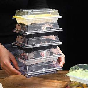 HYX-81213 <span class=keywords><strong>Bingo</strong></span> Échantillons Gratuits Emballage Alimentaire Jetable en PET Personnalisé avec Impression de Logo Couleur pour <span class=keywords><strong>Sushi</strong></span>, Sandwich, Salade – Style Japonais - Product Image 4