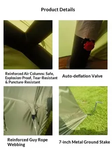 Tente de voyage en plein air Convient pour 1 à 2 ou 3 à 4 <span class=keywords><strong>personnes</strong></span> Conception carrée Imperméable Idéal pour le <span class=keywords><strong>camping</strong></span> sur la plage Avec protection UV - Product Image 4