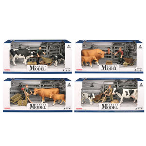 人間と面白い動物の置物PVCおもちゃプラスチック牛 - Product Image 2