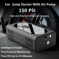 Démarreur de batterie multifonction 4-en-1 avec compresseur d'air, courant de crête 3000A, batterie lithium polymère 29600mAh, booster de puissance 7 BAR