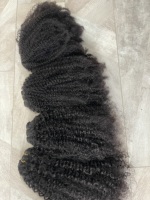 Extensions de cheveux humains vierges, bouclés afro crépus, 12-22 pouces, super double trame, couleur naturelle