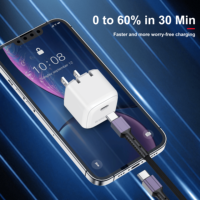 Chargeur mural pliable WISESIR Pd 20w Max, charge rapide, 50/60Hz, type-C, prise murale américaine, vente en gros pour Apple iPhone