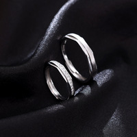 Bijoux fantaisie 925 argent sterling couple anneaux géométrique mobius diamant réglable plaqué or anneaux femmes hommes