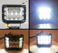 Lampe led pour tracteur camion, à large faisceau, lumière blanche ou jaune, torche de travail, 45/60w, 12 v, 5000lm