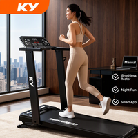 Caminadora Eléctrica KY con Motor sin Escobillas, Plataforma de 52 cm de Ancho, Plegable, con Absorción de Impactos, Aplicación Inteligente, Altavoz Bluetooth
