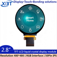XOT 2,8 Zoll TFT LCD Display 480x480 SPI+RGB 50-Pin LED-Hintergrundbeleuchtung 350cd/m² Helligkeit ST7701S Treiber-IC -20~70 Betriebstemperatur