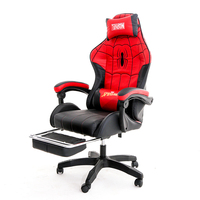 Chaise de jeu ergonomique au design moderne avec repose-pieds, chaise de bureau en cuir synthétique pivotante, livraison gratuite, prix avantageux