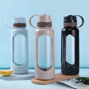 Taza para beber con pajita de plástico al por mayor de 1150ml, fabricantes al por mayor con tapas, botella de agua, botella de plástico reciclada personalizada, agua