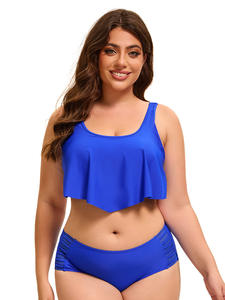 Traje de baño de una pieza con estilo para mujer europea americana, ropa de playa con estampado de patrón sólido Sexy, diseño de espalda recortada de talla grande - Product Image 2