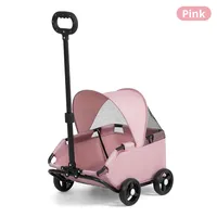 Poussette de voyage pour chien et chat pliable à 4 roues Teddy Baby en maille Oxford légère pour le camping transfrontalier