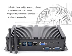 팬리스 산업용 PC 컴퓨터 2 RS232 인텔 코어 i3 i5 i7 미디어 센터 PC 셀프 서비스 키오스크