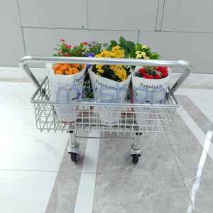 Chariot carré traditionnel de camion de chariot à fleurs en métal de modèle pour l'état de plancher d'utilisation de centre de jardin - Product Image 3