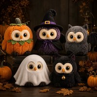 Figurine en peluche OEM pour Halloween : Chouette, Citrouille, Sorcière, Fantôme, Chauve-souris – Idéale pour les fêtes et la décoration effrayante
