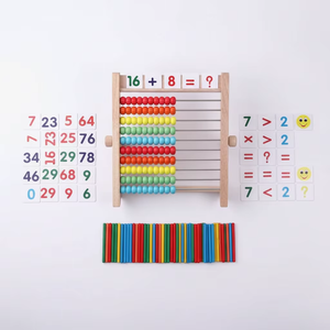 ABACUS <span class=keywords><strong>EN</strong></span> <span class=keywords><strong>BOIS</strong></span> AVEC GRANDES PERLES Abacus éducatif pour enfants Apprentissage des mathématiques préscolaire Jouets mathématiques pour garçons et filles Cadeau Multicolore - Product Image 6