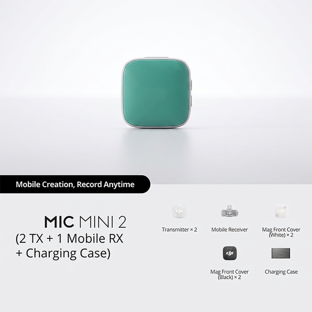 Original Mic Mini 2 Wireless Mic System 2 TX+1 Mobile RX Type C Charging Case 4 Channel Output 48H Working Time Phone Recording