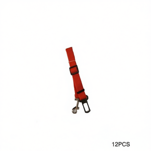 Dog Car Seat Belt Red Adjustable With Metal Clip For Pet Safety 12Pcs Pack - Product Image 1