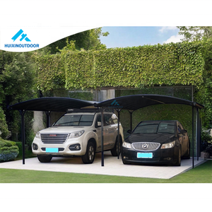 Nouveau style de <span class=keywords><strong>garage</strong></span> préfabriqué en acier portable de type allemand, abri pour 2 voitures en tôle - Product Image 1