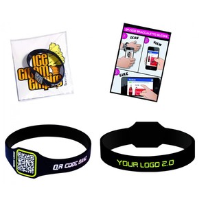 Pulseras de Silicona Personalizables con Código QR, Color Amarillo, Impresión Digital, Resistentes al Agua, Regalos para Ferias Comerciales, Pulseras Promocionales - Product Image 1