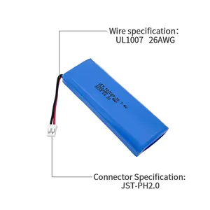 Li-polymer Manufacturer Supply Li-ion Battery UFX 522569 2S1P 1000mAh 7.4V Professional Custom For Speaker