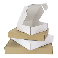 Boîte en carton d'expédition durable Papier kraft ondulé Emballage plat robuste avec structure empilable et logo